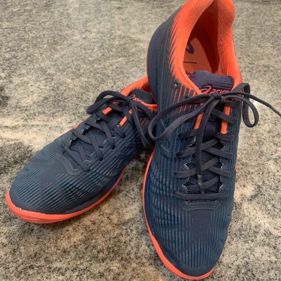 COPY - Women’s ASICS Solution Speed FF. Grand Shark/Papaya. - Picture 1 of 4